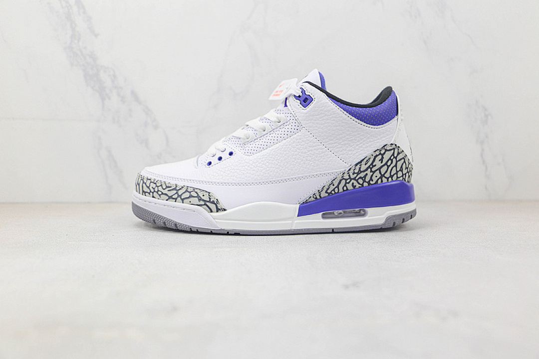 Jordan AIR Jordan 3 RETRO WHITE/BLACK/DARK IRIS/CEMENT GREY · CT8532-105, photo 1