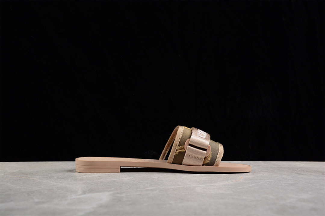 Dior [EMBROIDERED VELCRO PATCH SLIPPERS BROWN/GREEN]-[WOMAN:35-40] - Image 8