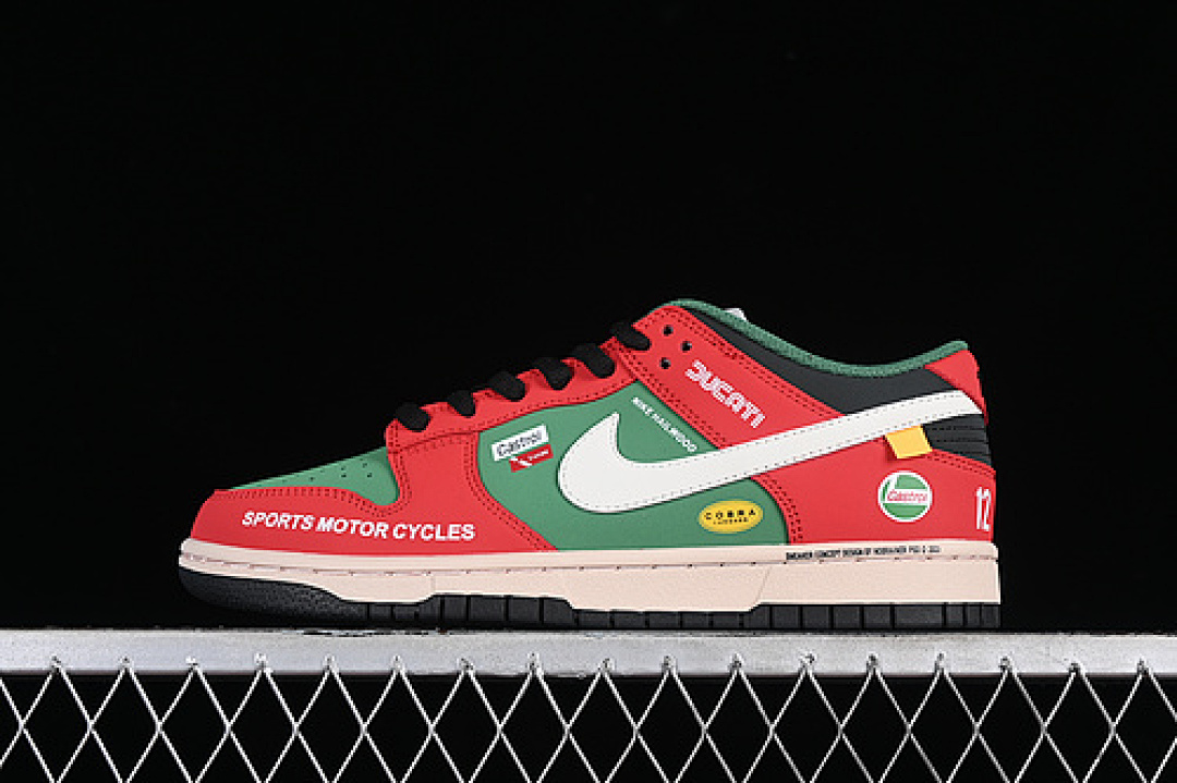 Nike SB DUNK LOW WHITE/BLACK/RED/GREEN · MU0232-361, photo 1
