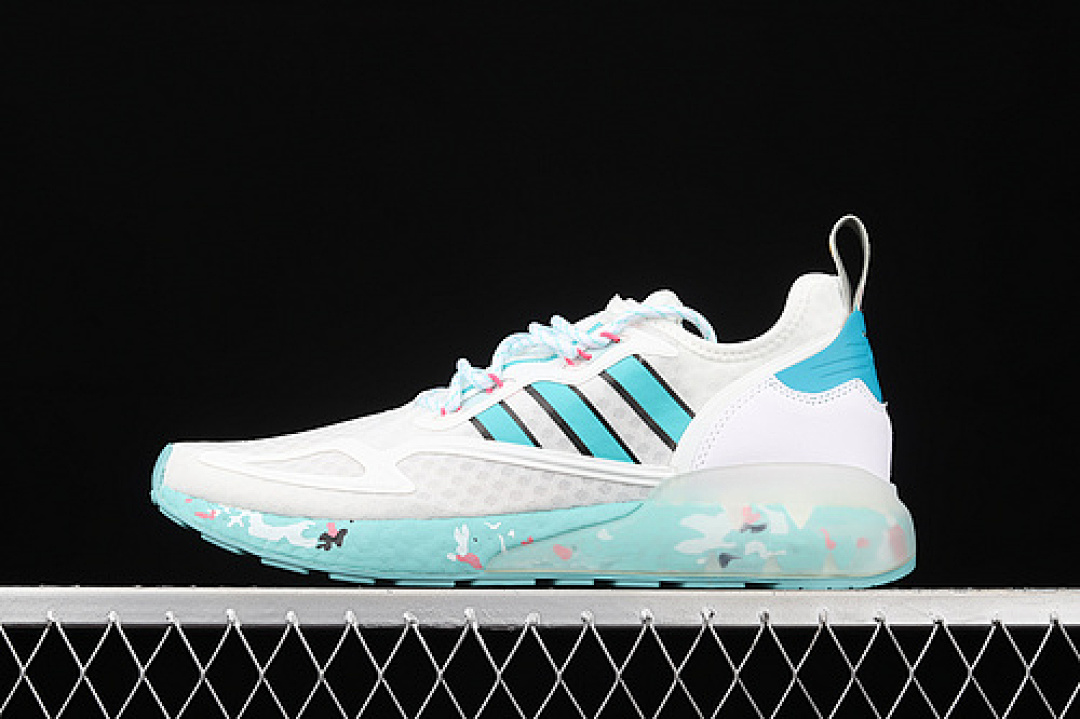 ZX 2K BOOST SHOES CLOUD WHITE/ACID MINT/SCREAMING PINK · GX5373, photo 1