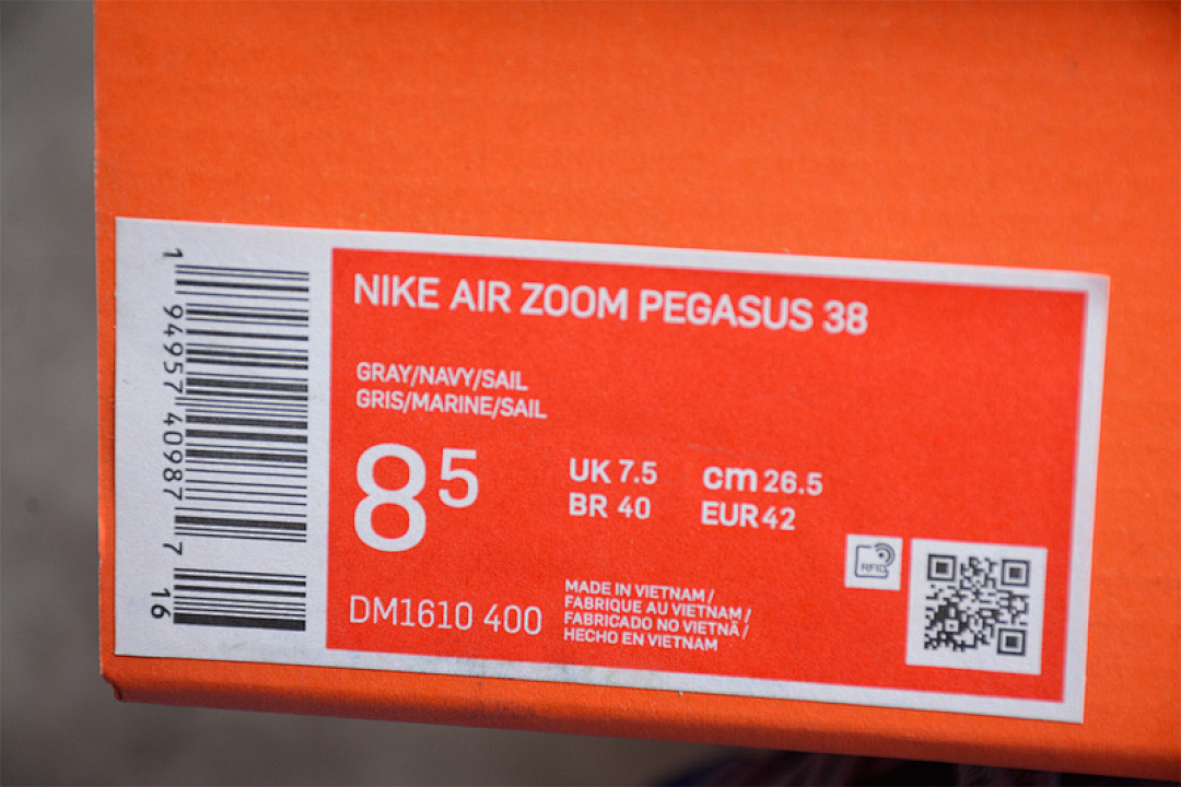 Nike [DM1610-400]-[AIR ZOOM PEGASUS 38 NATHAN BELL GREY/NAVY/SAIL]-[MAN:39-45] - Image 3