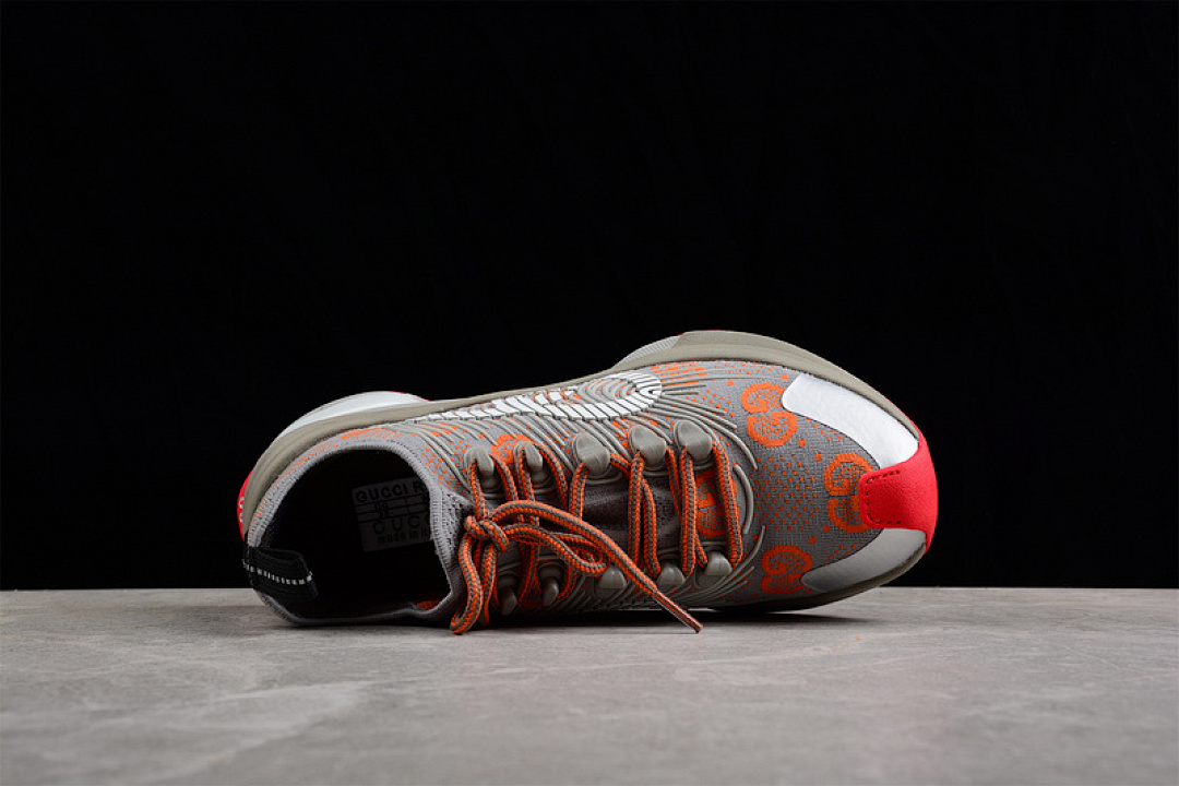 Gucci [680903UF3101270]-[GU*CCI KNIT SNEAKERS GREY/GREY/ORANGE]-[WOMAN:36-39]-[MAN:40-46] - Image 12