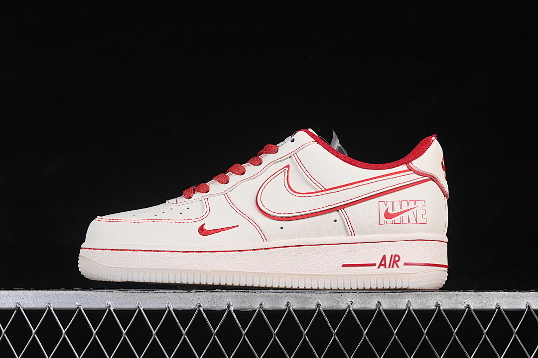 Nike [SM6668-132]-[AIR FORCE 1 07 LOW WHITE/RED/WHITE]-[WOMAN:36-39]-[MAN:40-45] - Image 2