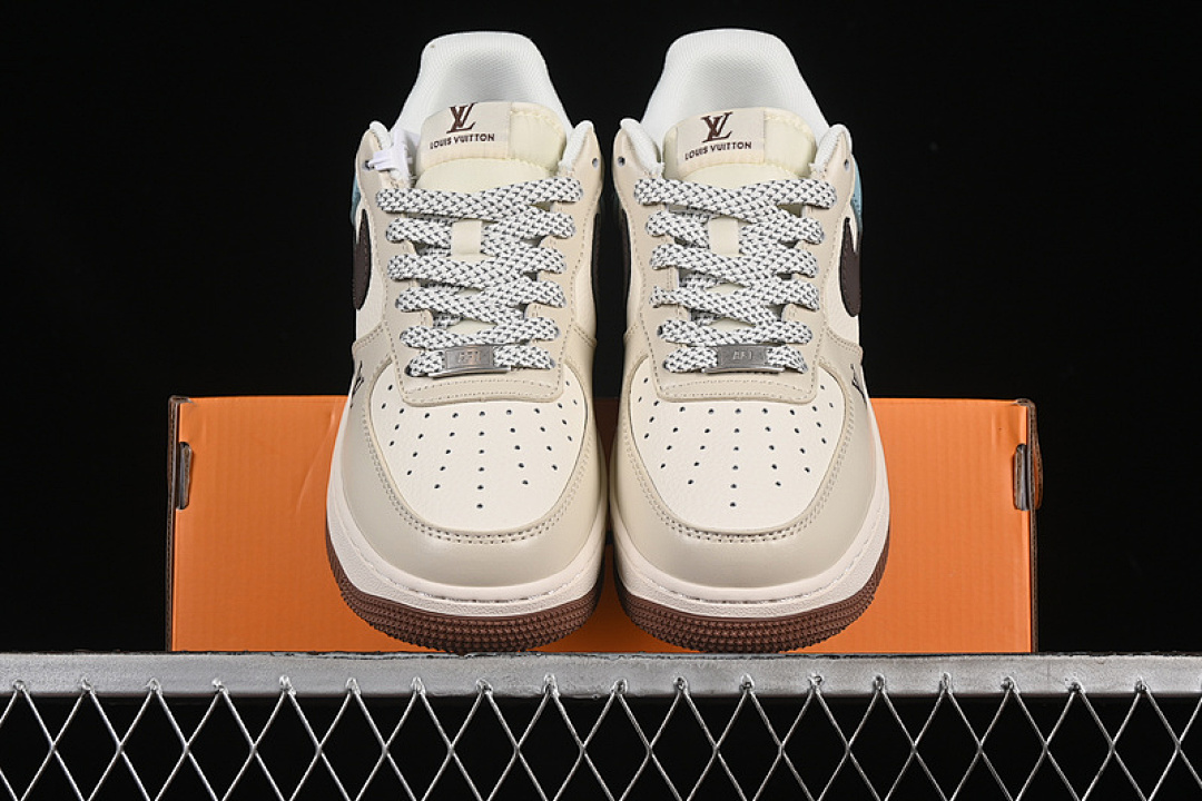 Nike [JJ2508-702]-[AIR FORCE 1 07 LOW LV WHITE/GREY/BLUE/BROWN]-[WOMAN:36-39]-[MAN:40-45] - Image 13