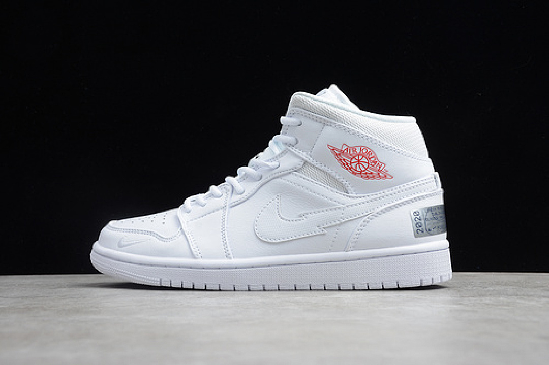 Jordan [CW7589-100]-[AIR JORDAN 1 MID LONDON WHITE/RED-SILVER]-[WOMAN:36-39]-[MAN:40-47], photo 1