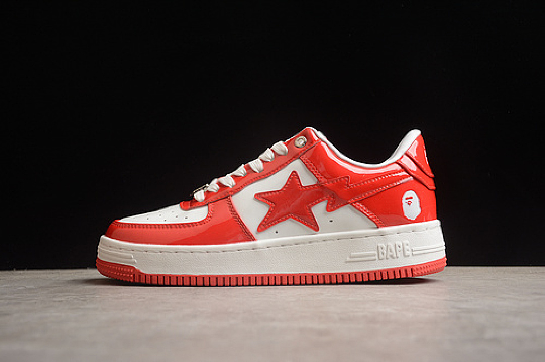 Bape Bape [ STA TO LOW TOP SPORTS CASUAL SNEAKERS WHITE/RED]-[WOMAN:36-39]-[MAN:40-46], photo 1