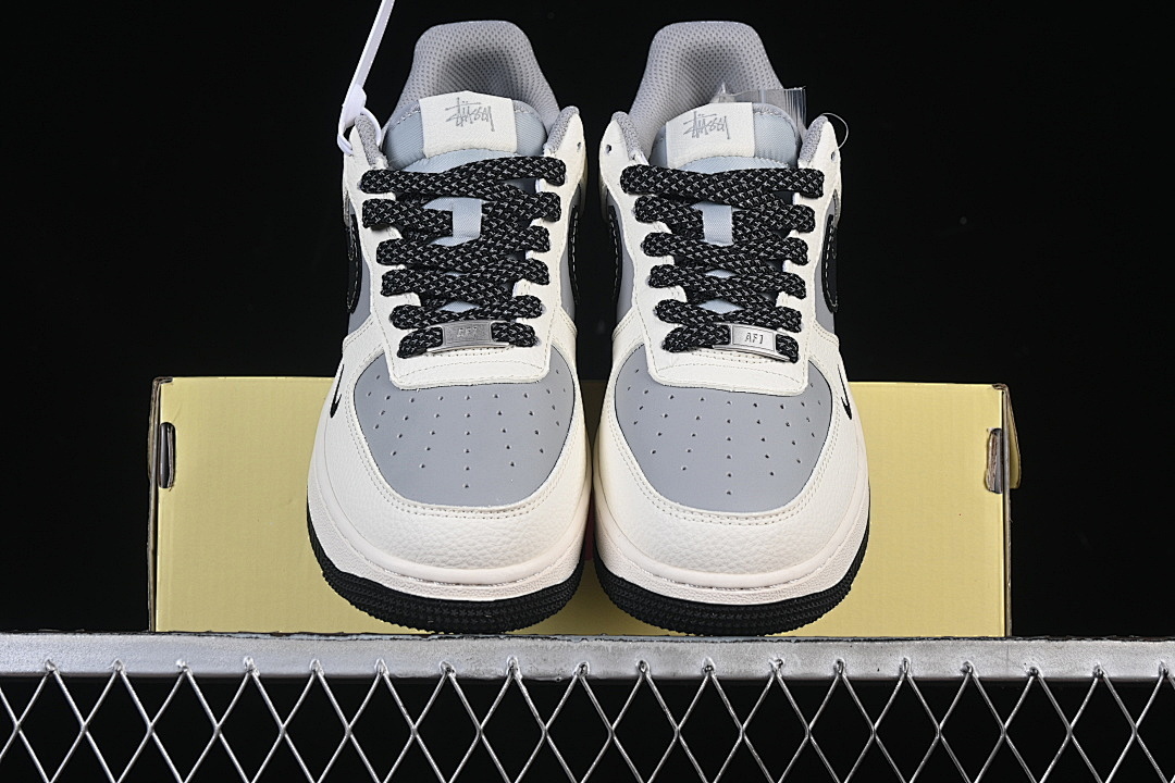 Nike [JS8028-017]-[AIR FORCE 1 07 LOW WHITE/GREY/BLACK]-[WOMAN:36-39]-[MAN:40-45] - Image 13