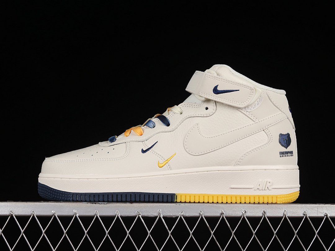 Nike [ML5369-215]-[AIR FORCE 1 MID 07 BEIGE/YELLOW/BLUE]-[WOMAN:36-39]-[MAN:40-45], photo 1
