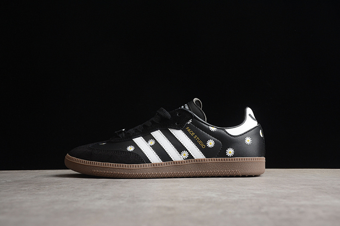 Adidas [H03848]-[ATMOS X FACE SAMBA OG EMBROIDERED DAISIES CORE BLACK/CLOUD WHITE/GOLD FOIL], photo 1