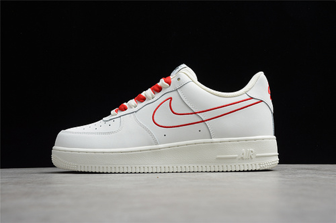 Nike [CL6326-108]-[AIR FORCE 1 LOW 07 OFF-WHITE/OFF-WHITE/RED]-[WOMAN:36-39]-[MAN:40-45], photo 1