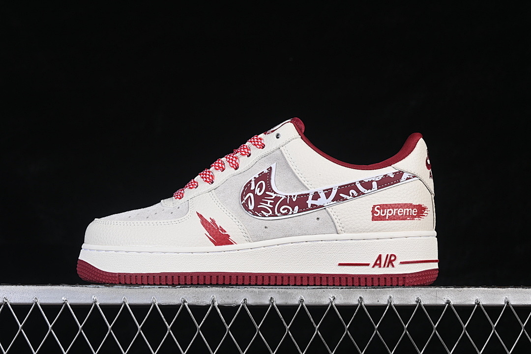 Nike [SY1388-019]-[AIR FORCE 1 07 LOW WHITE/GREY/RED]-[WOMAN:36-39]-[MAN:40-45] - Image 2