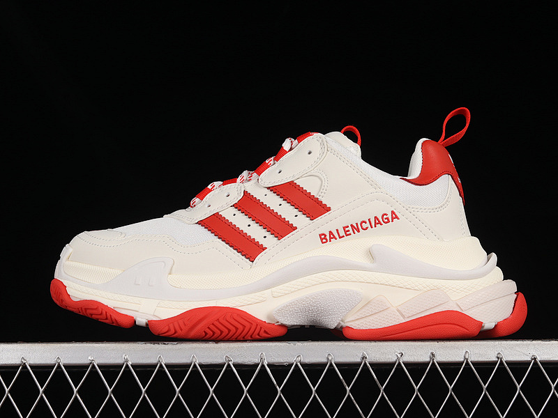 A*D X Balenciaga TRIPLE S SNEAKERS WHITE/WHITE/RED · W1RN30503, photo 1