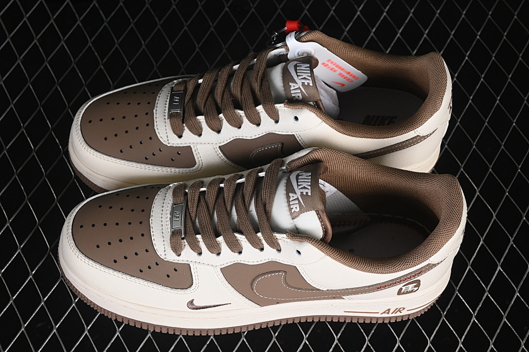 Nike [XD0028-017]-[AIR FORCE 1 07 LOW CASUAL SNEAKERS WHITE/BROWN]-[WOMAN:36-39]-[MAN:40-45] - Image 11