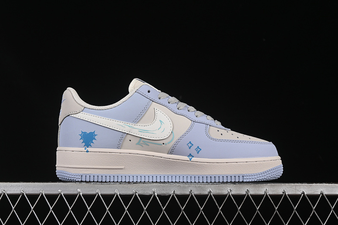 Nike [DB3301-991]-[AIR FORCE 1 07 LOW BLUE STAR LOVE GREY/BLUE]-[WOMAN:36-39]-[MAN:40-45] - Image 2