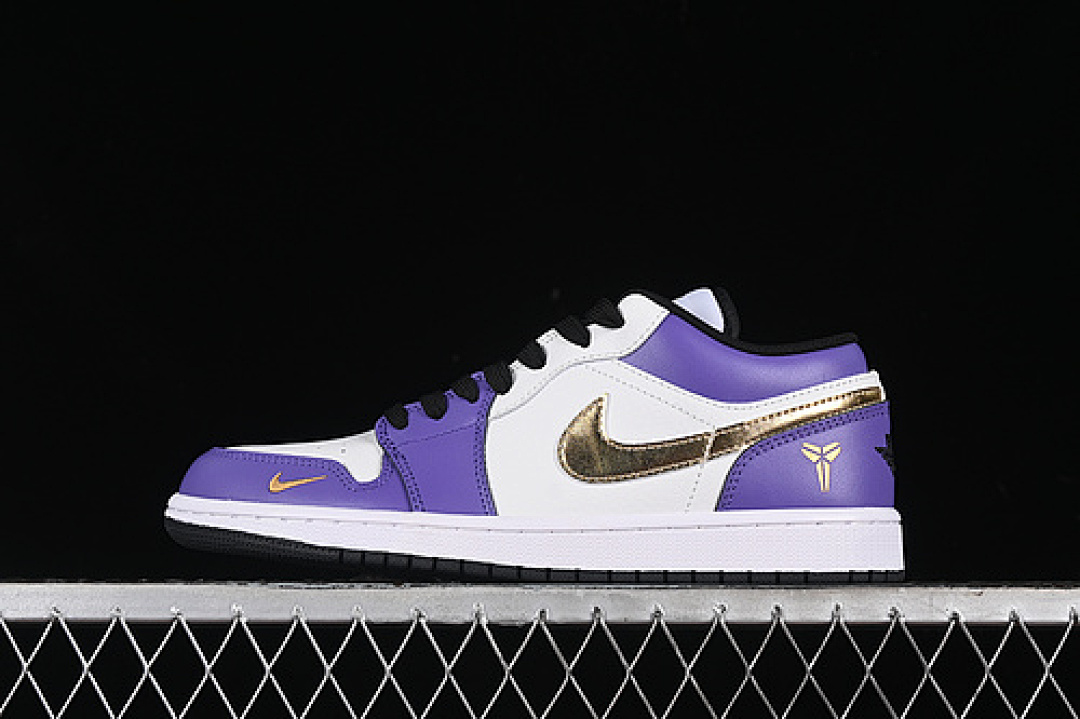 Jordan AIR Jordan 1 LOW WHITE/BLACK/PURPLE/GOLD · DC2024-028, photo 1