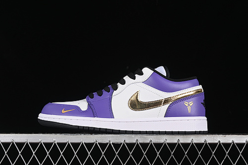 Jordan AIR Jordan 1 LOW WHITE/BLACK/PURPLE/GOLD · DC2024-028, photo 1