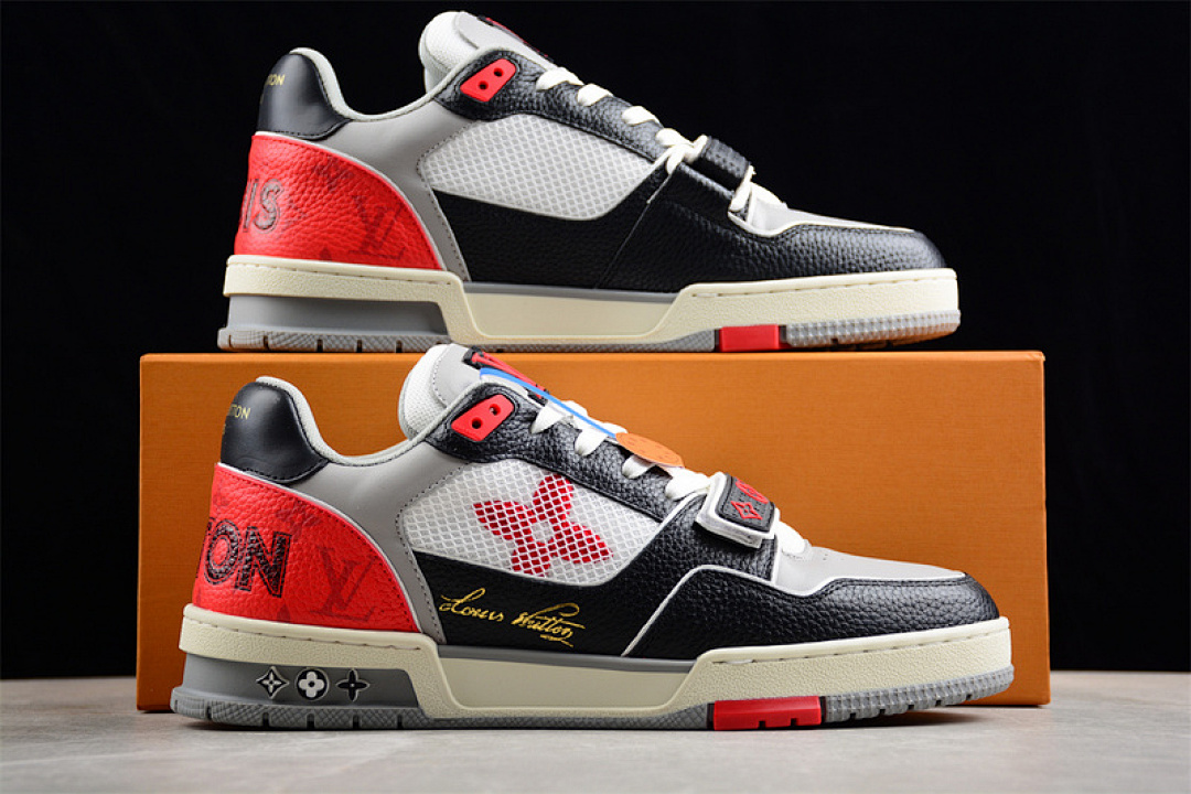 Louis Vuitton [LOUIS VUITTON TRAINER SNEAKER LOW L*V WHITE/BLACK/GREY/RED]-[WOMAN:35-39]-[MAN:40-45] - Image 2