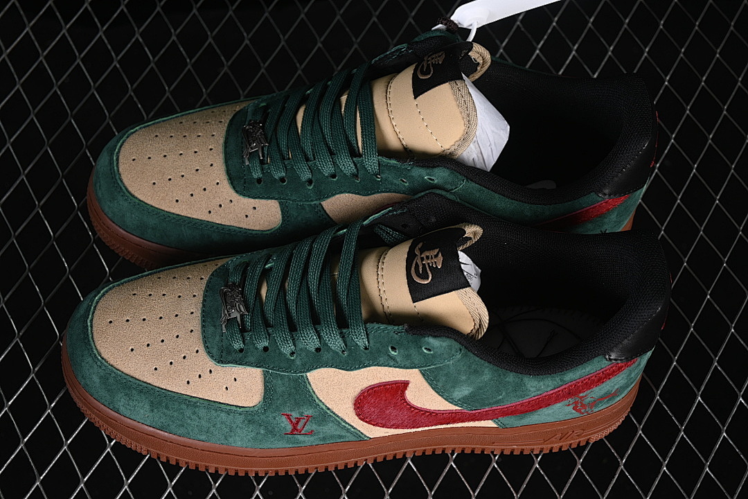 Nike [XY9025-006]-[AIR FORCE 1 07 LOW CASUAL SNEAKERS BROWN/GREEN/RED]-[WOMAN:36-39]-[MAN:40-45] - Image 11