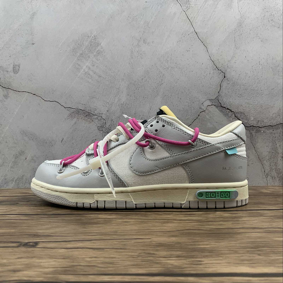 Unbranded [DM1602-106]-[OW X SB DUNK LOW THE 50 NEUTRAL GREY/WHITE/PINK]-[WOMAN:36-39]-[MAN:40-47.5], photo 1