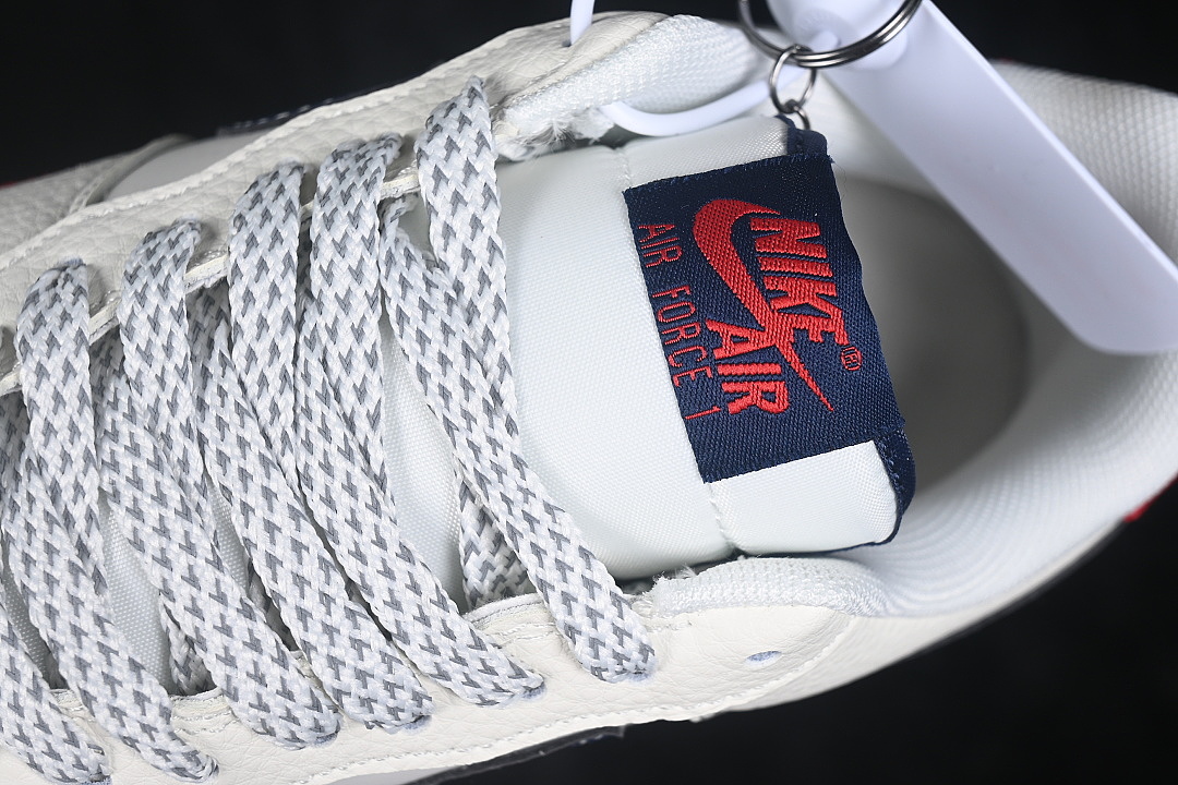 Nike [DN9688-124]-[AIR FORCE 1 07 LOW CASUAL SNEAKERS WHITE/NAVY BLUE/RED]-[WOMAN:36-39]-[MAN:40-45] - Image 9