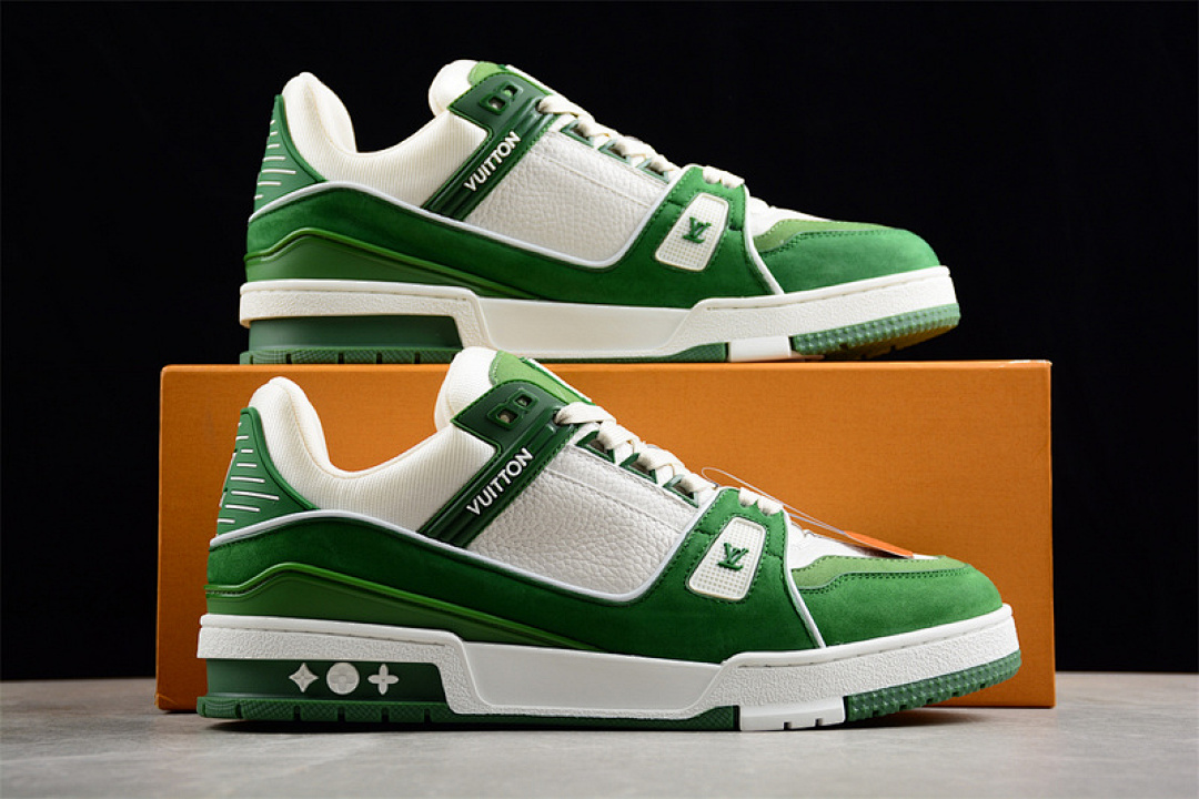 Louis Vuitton [LOUIS VUITTON TRAINER SNEAKER LOW L*V WHITE/GREEN]-[WOMAN:35-39]-[MAN:40-45] - Image 2