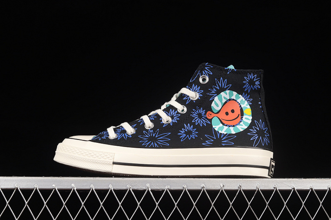 Converse [172824C]-[CHUCK TAYLOR ALL-STAR 70S HIGH SUNNY FLORAL BLACK/WASHED TEAL/GAME (ROYAL]), photo 1