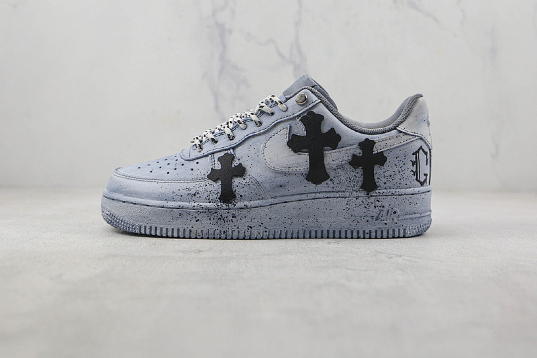 Nike Nike [AIR FORCE 1 LOW X CHROME HEARTS GREY/BLACK/BLUE]-[MAN:40-48], photo 1
