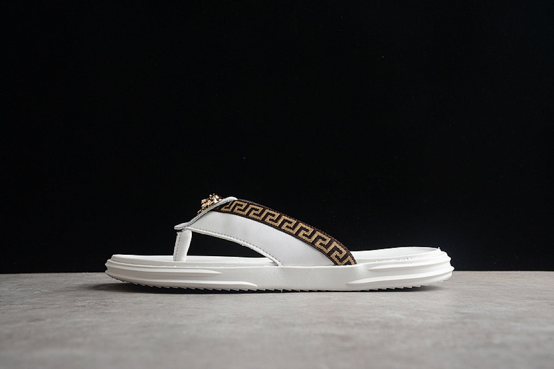 Versace Versace [ FLIP-FLOPS WHITE/BLACK/GOLD]-[MAN:39-44], photo 1