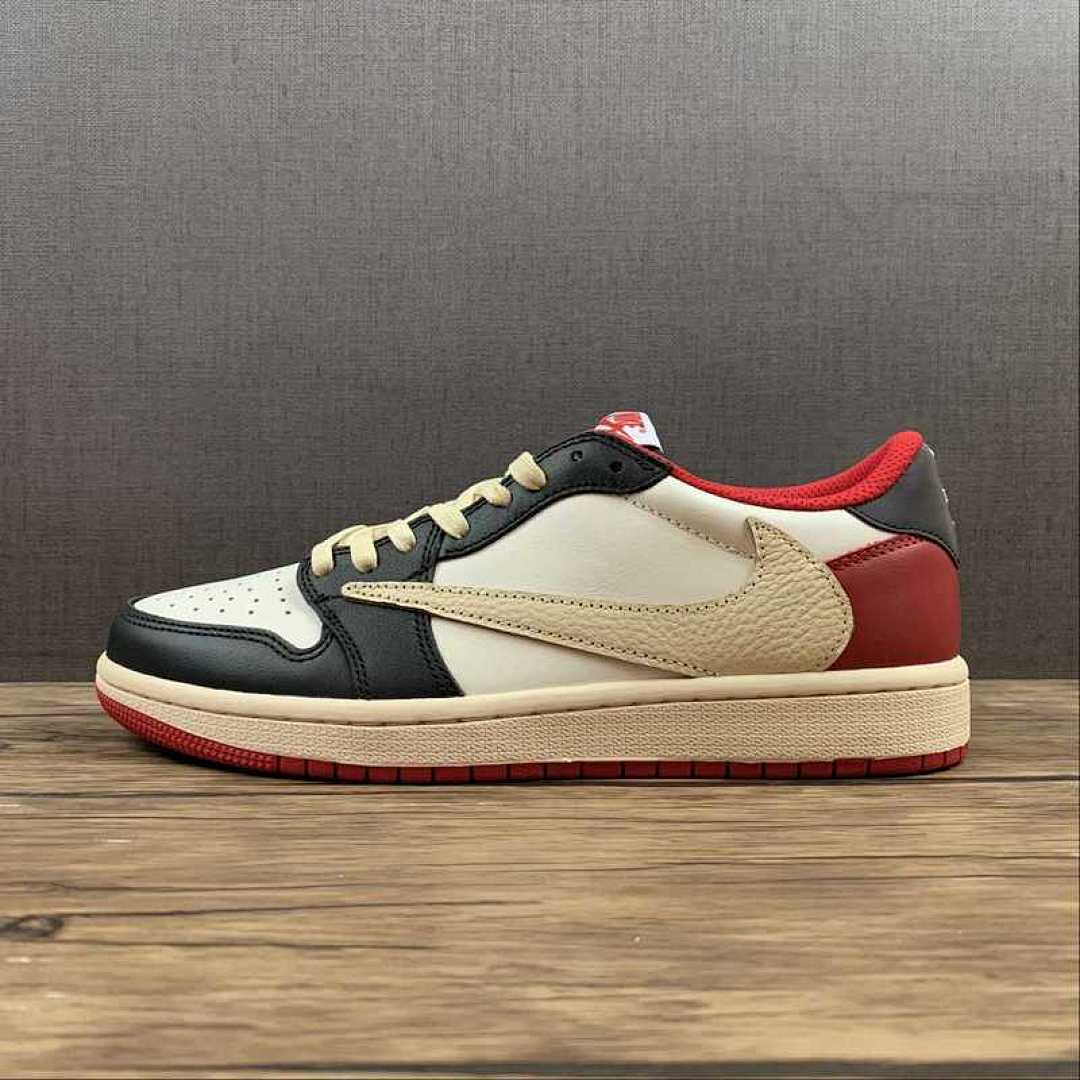 Jordan [DM7866-140]-[FRAGMENT DESIGN X TRAVIS SCOTT AIR JORDAN 1 RETRO LOW BEIGE/BLACK/RED], photo 1