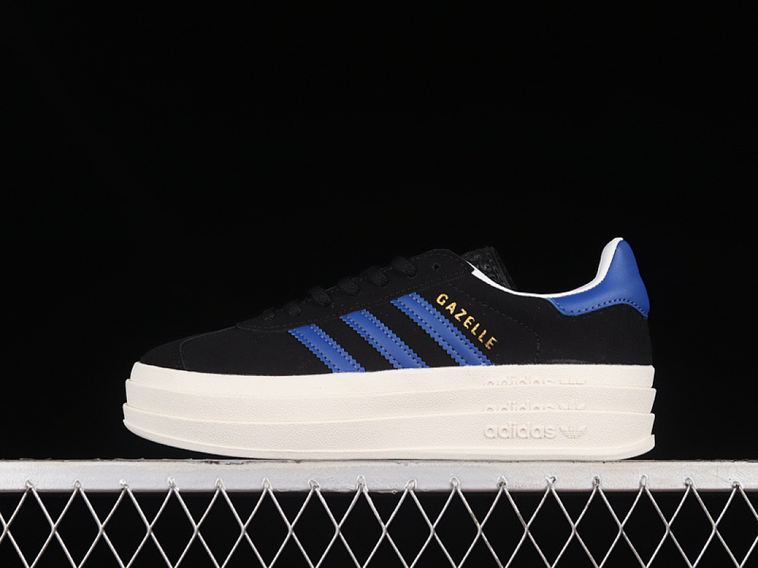 Adidas GAZELLE BOLD SHOES CORE BLACK/LUCID BLUE/GOLD METALLIC · HQ4408, photo 1