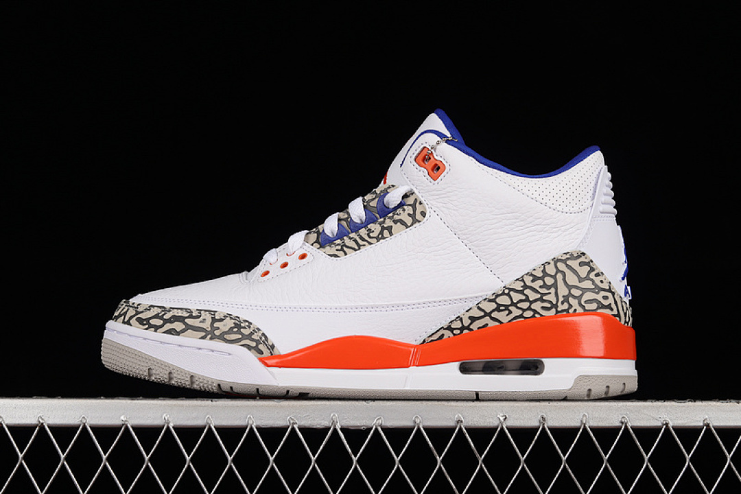 Jordan [136064-148]-[AIR JORDAN 3 RETRO KNICKS WHITE/OLD ROYAL-UNIVERSITY ORANGE-TECH GRE], photo 1