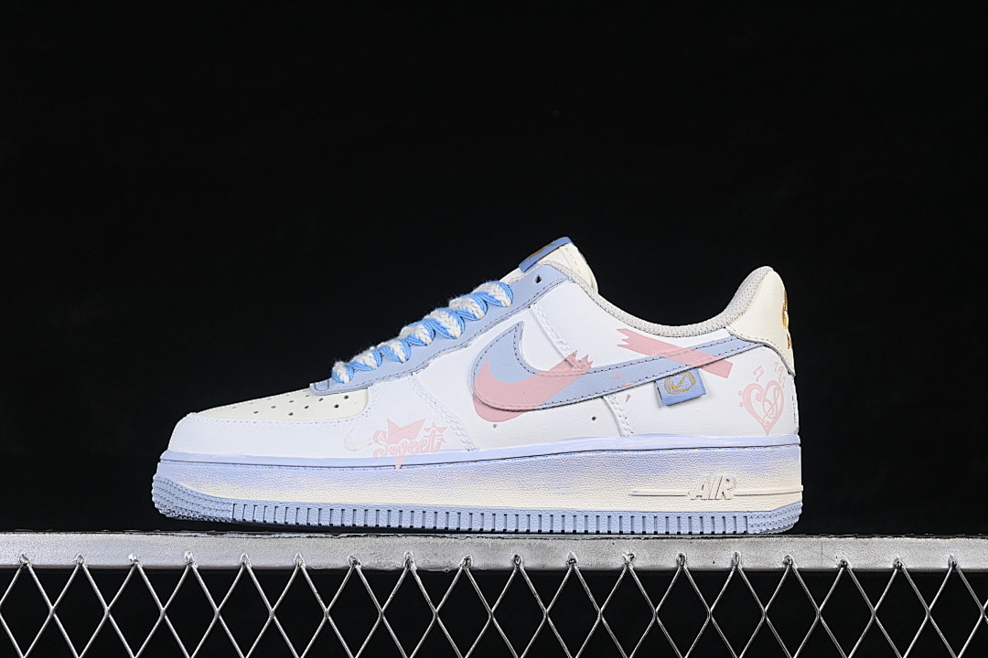 Nike [DB3301-171]-[AIR FORCE 1 07 LOW WHITE/BLUE/PINK/GOLD]-[WOMAN:36-39]-[MAN:40-45], photo 1