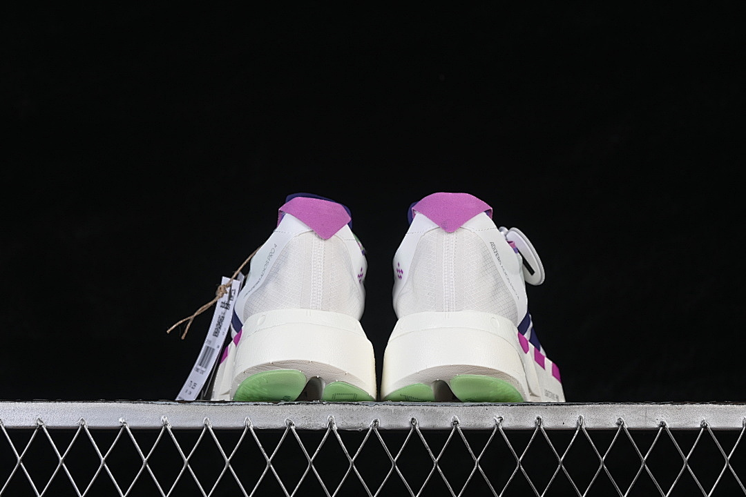 Adidas [JR1656]-[ADIZERO ADIOS PRO 4 CORE WHITE/COLLEGIATE PURPLE/LIME BURST]-[WOMAN:39]-[MAN:40-46] - Image 14