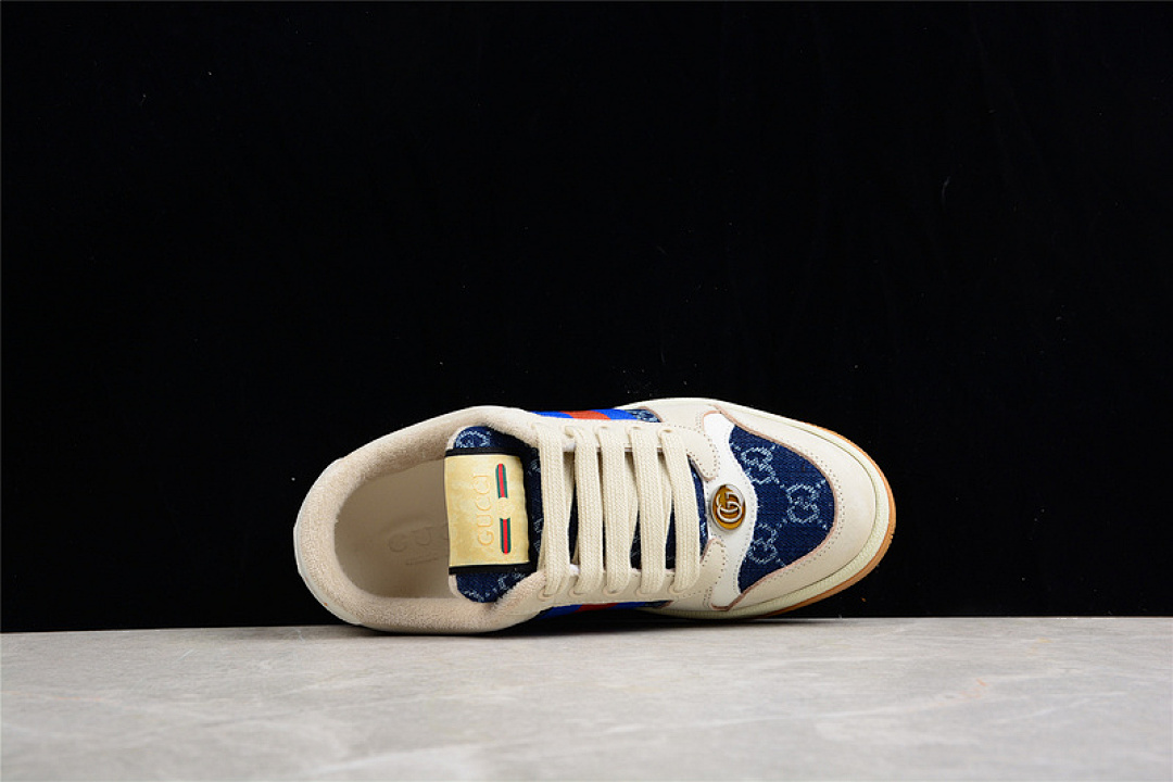 Gucci [GU*CCI DISTRESSED SCREENER SNEAKER BEIGE/NAVY BLUE/RED]-[WOMAN:35-39]-[MAN:40-45] - Image 13