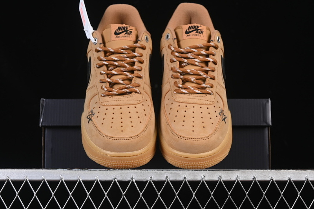 Nike [CJ9179-700]-[AIR FORCE 1 07 LOW CASUAL SNEAKERS KHAKI/BLACK]-[WOMAN:36-39]-[MAN:40-45] - Image 12