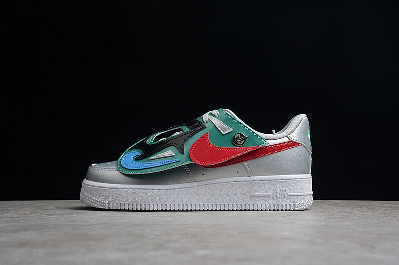Nike Nike AIR FORCE 1 LOW 07 LV8 LUCHA LIBRE METALLIC SILVER/BLACK/GYM RED/GREEN NOISE · DM6177-095, photo 1