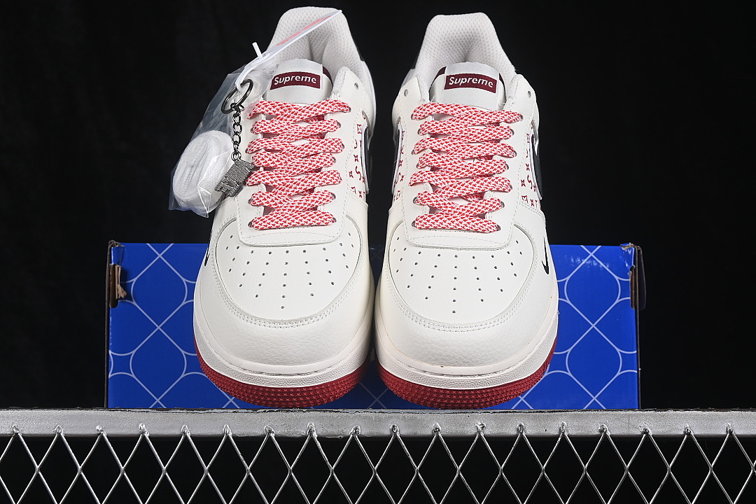 Nike [IH0640-163]-[AIR FORCE 1 07 LOW CASUAL SNEAKERS RED/WHITE/BLACK]-[WOMAN:36-39]-[MAN:40-45] - Image 12