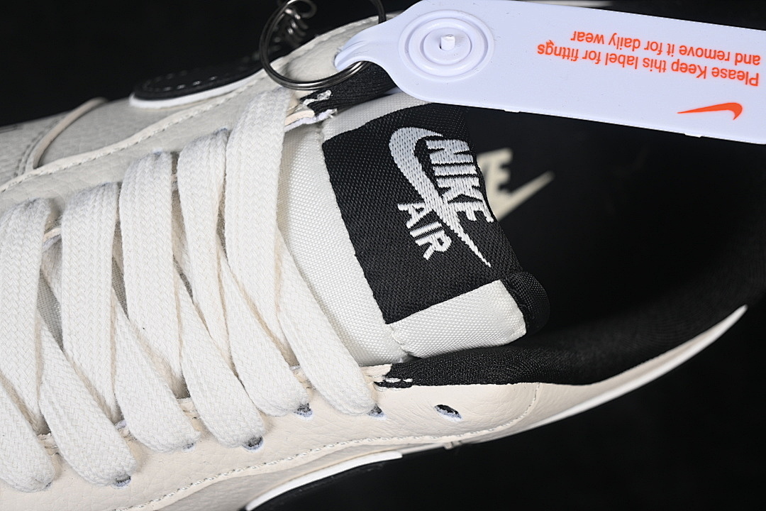Nike [DW8806-001]-[AIR FORCE 1 07 LOW CASUAL SNEAKERS BEIGE/BLACK/BEIGE]-[WOMAN:36-39.5]-[MAN:40-45] - Image 9