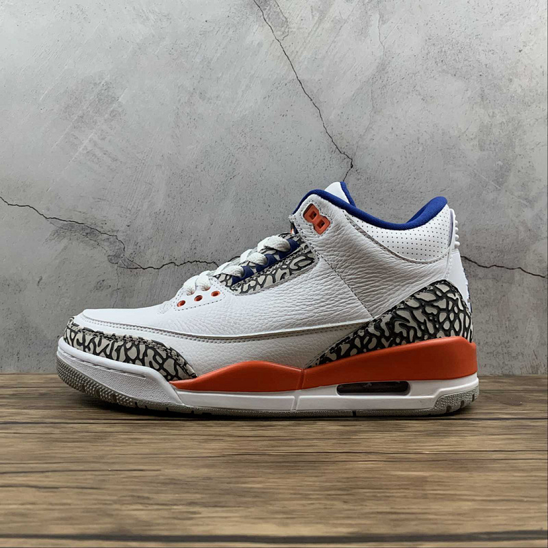 Jordan [136064-148]-[AIR JORDAN 3 RETRO KNICKS WHITE/OLD ROYAL-UNIVERSITY ORANGE TECH GREY]-[40-47], photo 1