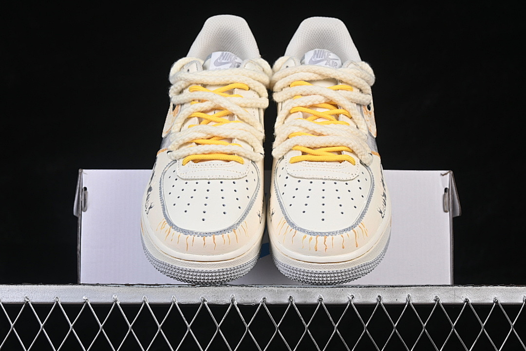 Nike [DB3301-101]-[AIR FORCE 1 07 LOW CASUAL SHOES PINK/WHITE/ORANGE/BLACK]-[WOMAN:39]-[MAN:40-45] - Image 12