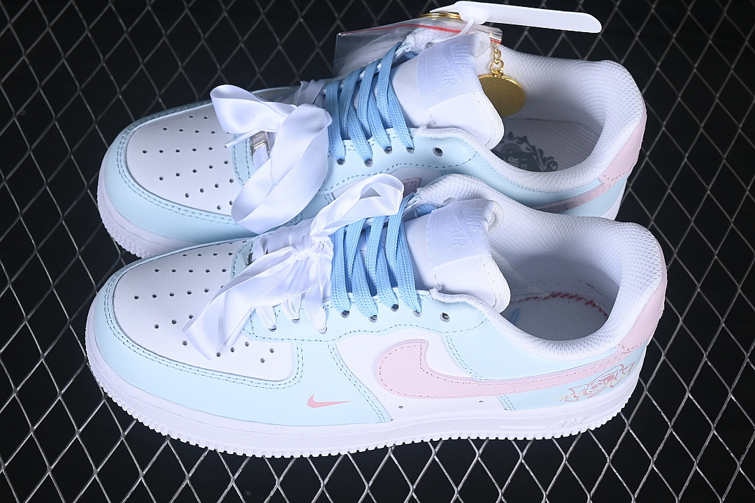 Nike [DH2920-111]-[AIR FORCE 1 07 LOW CASUAL SNEAKERS BLUE/PINK]-[WOMAN:36-39]-[MAN:40-45] - Image 10