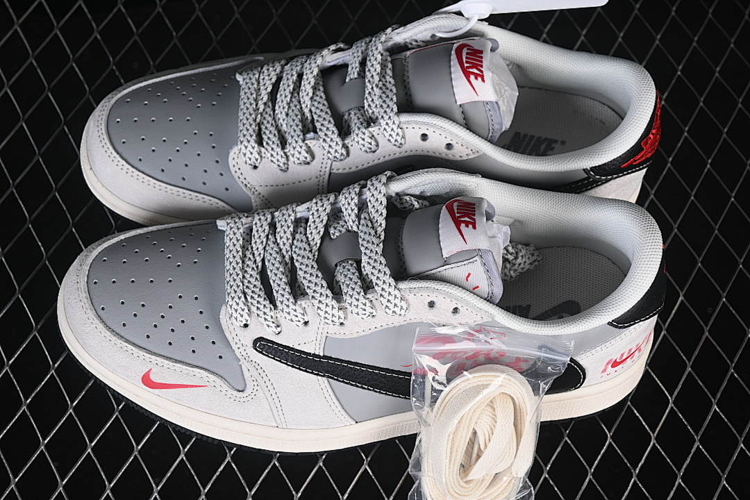 Jordan [JP2026-117]-[FRAGMENT DESIGN AIR JORDAN 1 LOW OG SP GREY/BLACK]-[WOMAN:36-39]-[MAN:40-45] - Image 3