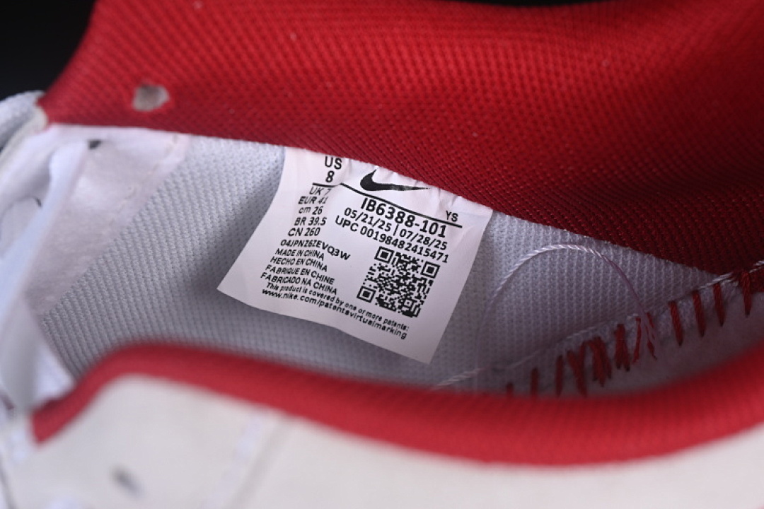 Nike [IB6388-101]-[AIR FORCE 1 07 LOW CASUAL SNEAKERS RED/WHITE/GREY]-[WOMAN:36-39]-[MAN:40-45] - Image 5