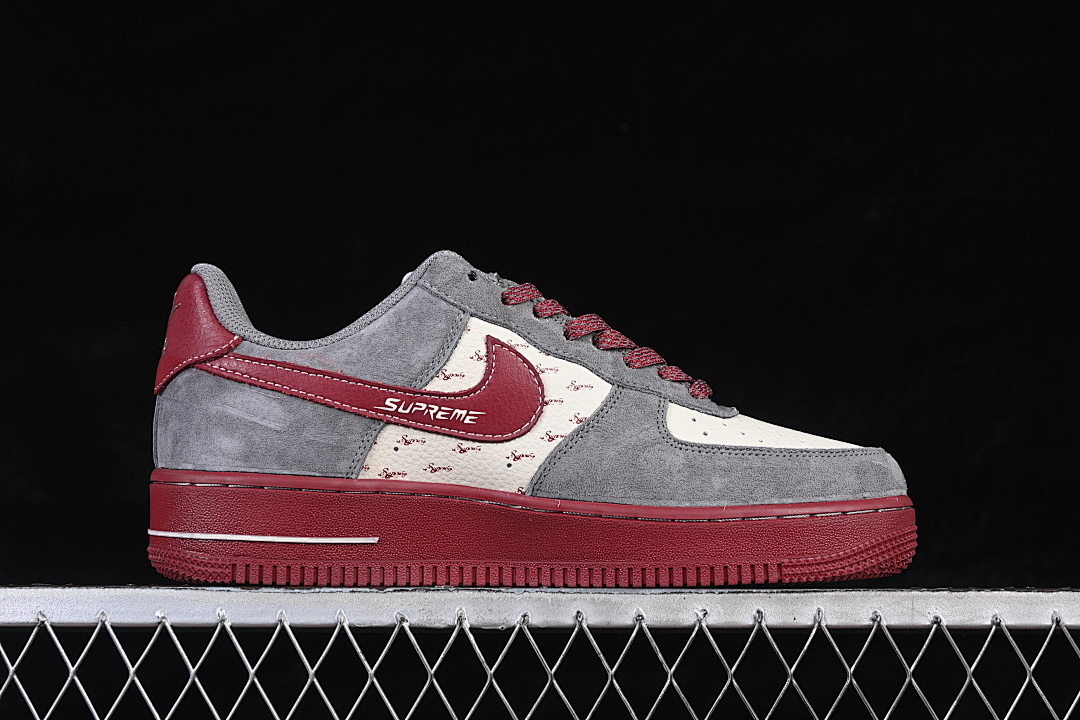 Nike [XL1982-335]-[AIR FORCE 1 07 LOW BEIGE/GREY/WINE RED]-[WOMAN:36-39]-[MAN:40-45] - Image 16