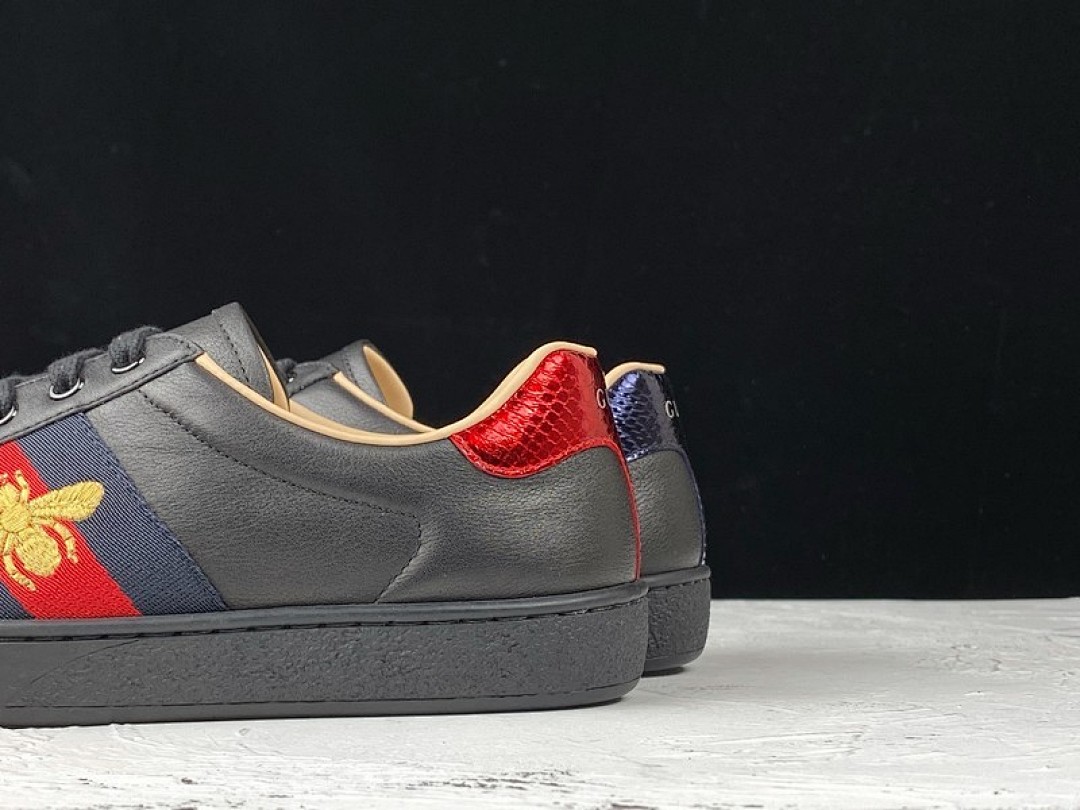 Gucci [GU*CCI ACE EMBROIDERED LOW-TOP SNEAKER BLACK/NAVY BLUE/RED-GOLD]-[UNISEX:34-48] - Image 16