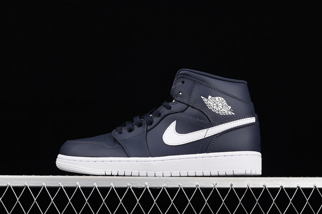 Jordan AIR Jordan 1 RETRO MID OBSIDIAN/WHITE-WHITE · 554724-402, photo 1