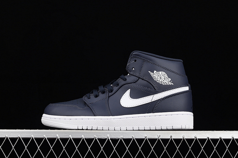 Jordan AIR Jordan 1 RETRO MID OBSIDIAN/WHITE-WHITE · 554724-402, photo 1