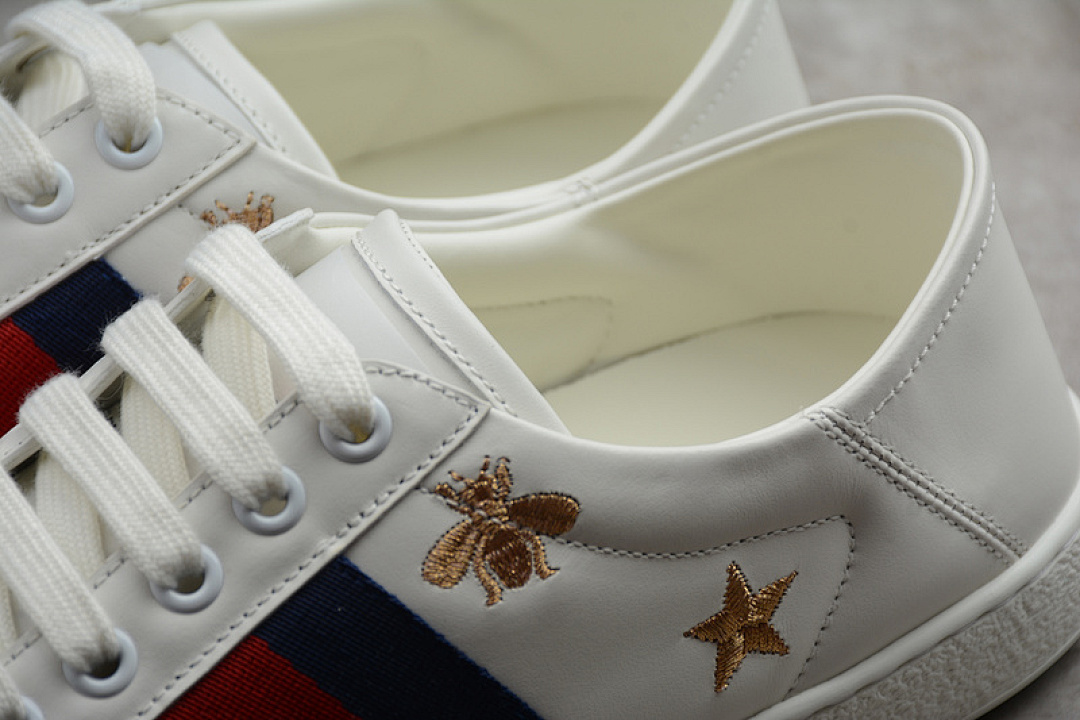 Gucci [GU*CCI ACE EMBROIDERED LOW-TOP SNEAKER WHITE/BLUE/GOLD]-[WOMAN:35-39]-[MAN:40-44] - Image 7