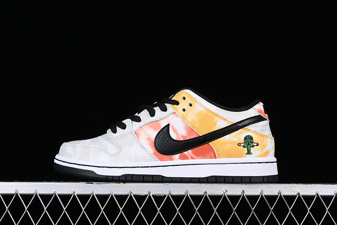 Unbranded [BQ6832-101]-[DUNK LOW SB TIE DYE RAYGUNS 2019 WHITE/ORANGE FLASH/WHITE]-[UNSIZE:36-46], photo 1