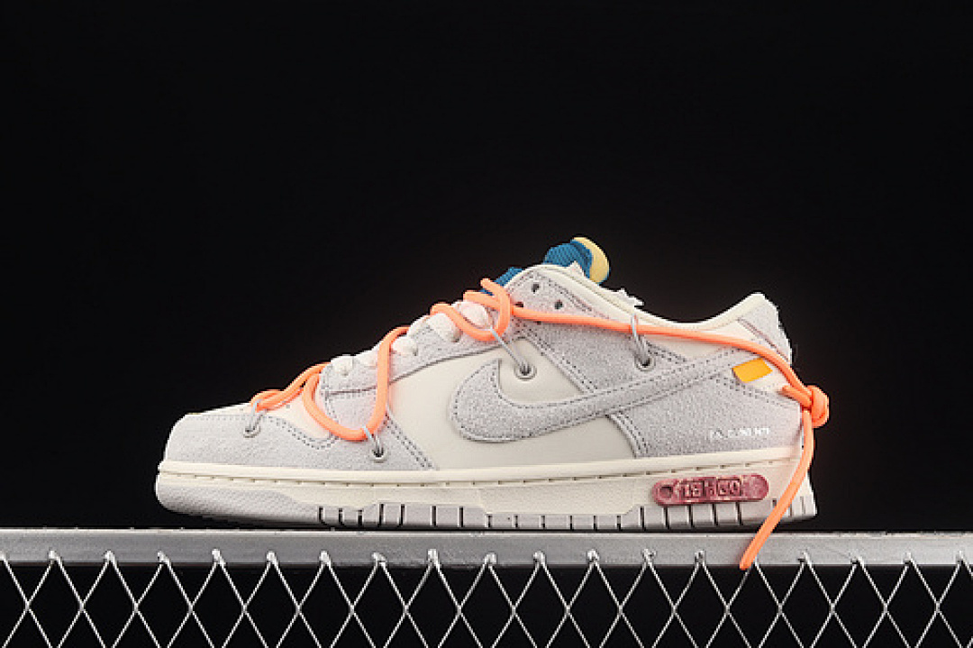 Unbranded [DJ0950-119]-[OW X SB DUNK LOW LOT 19 OF 50 SAIL/NEUTRAL GREY/ORANGE PULSE]-[UNISEX:36-47.5]], photo 1